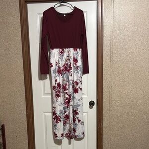 Elegant Floral Long Sleeve Dress